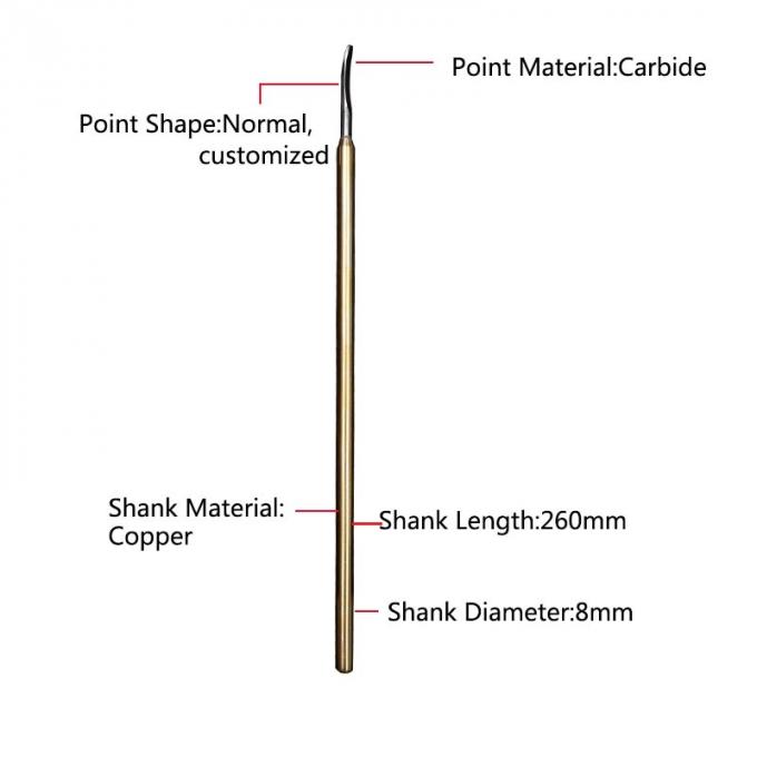 260mm Shank Sharp Nose Steel Burnisher Tools 1