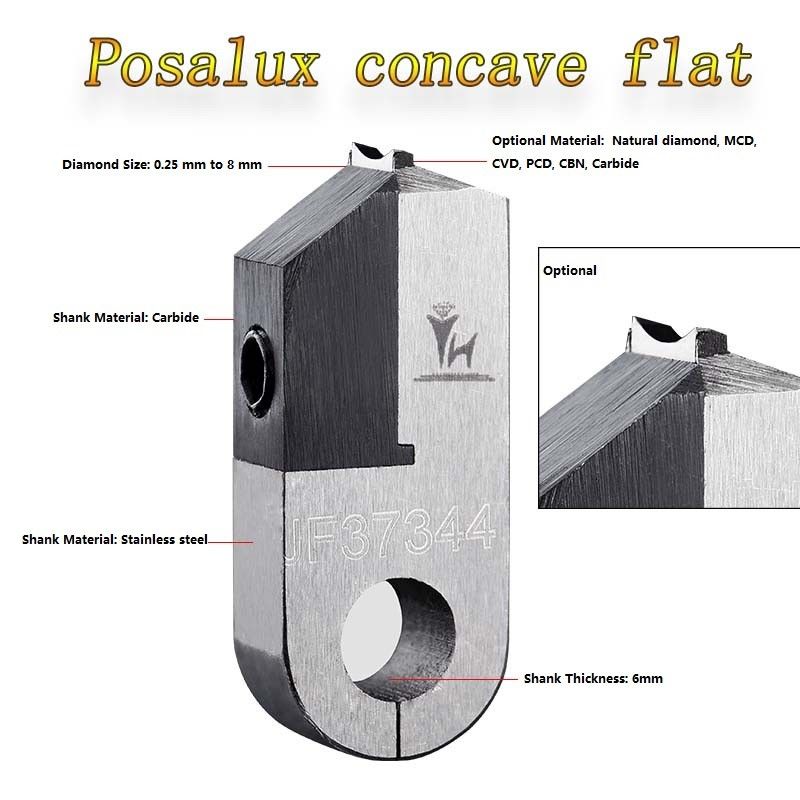 China Carbide Shank Concave Flat Shape Posalux Diamond Tools factory